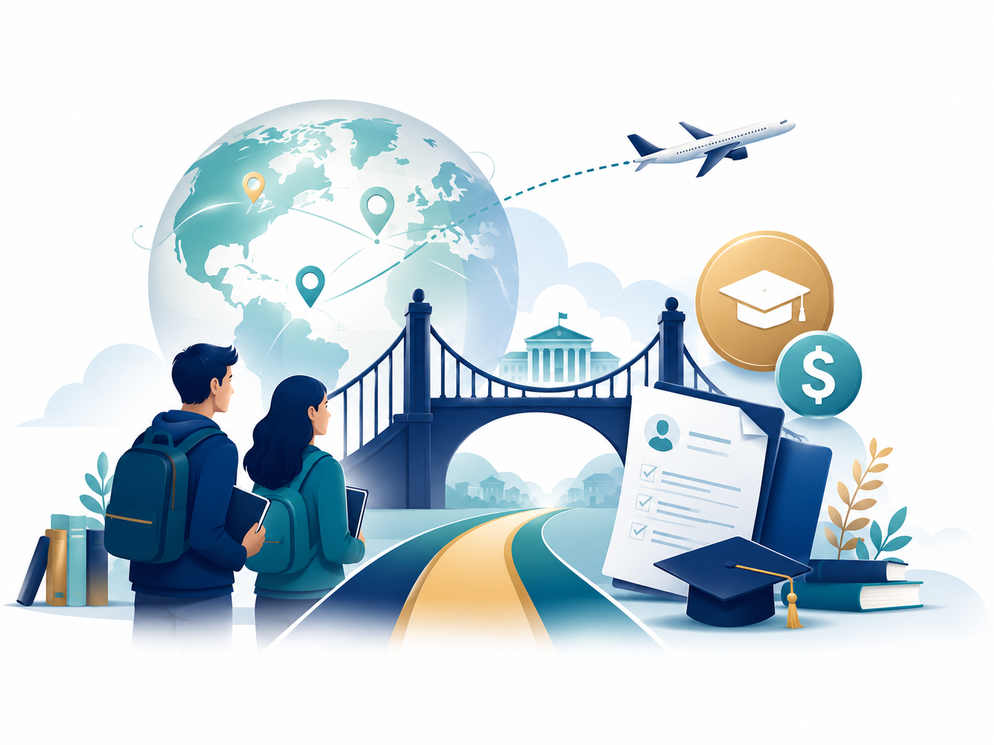 Illustration of a global education pathway